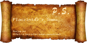 Placzintár Samu névjegykártya